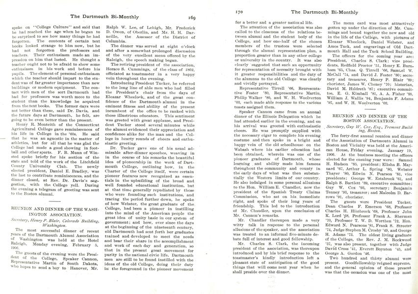 REUNION AND DINNER OF THE BOSTON ASSOCIATION.