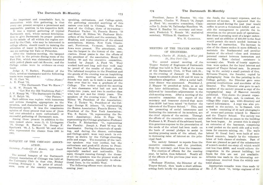 BANQUET OF THE CHICAGO ASSOCIATION.