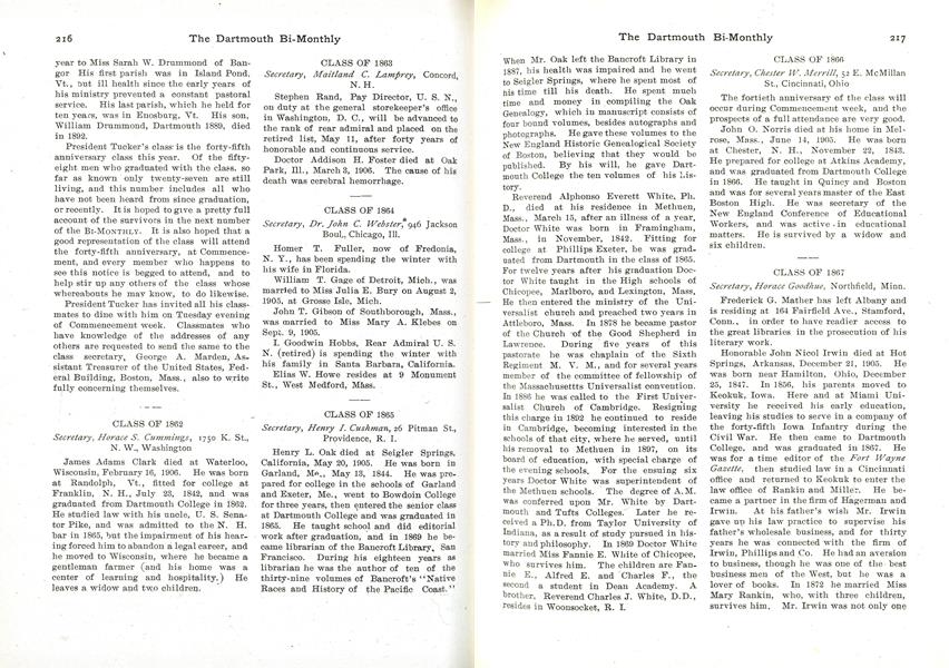 CLASS OF 1874