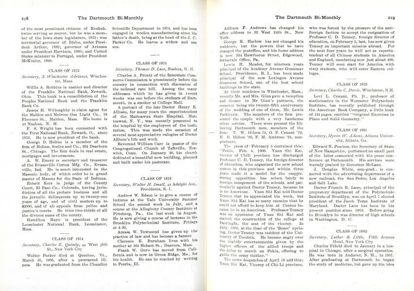CLASS OF 1879