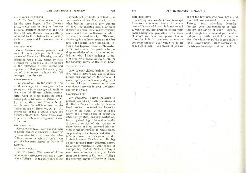 WALT WHITMAN AND DARTMOUTH COLLEGE