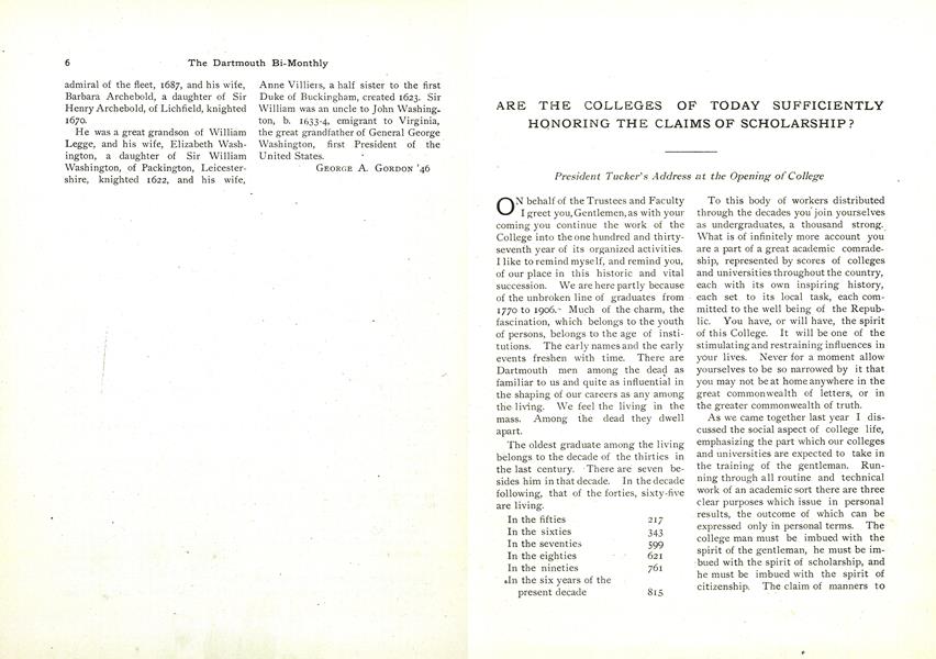ARE THE COLLEGES OF TODAY SUFFICIENTLY HONORING THE CLAIMS OF SCHOLARSHIP?