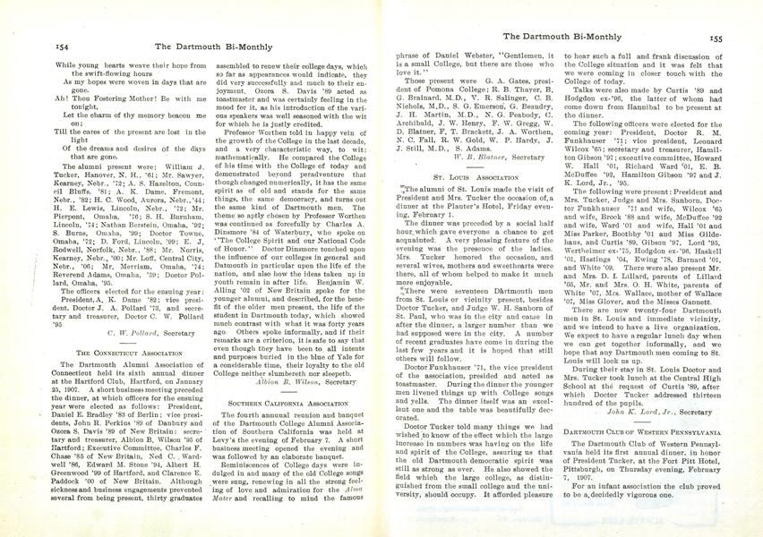 DARTMOUTH CLUB OF WESTERN PENNSYLVANIA