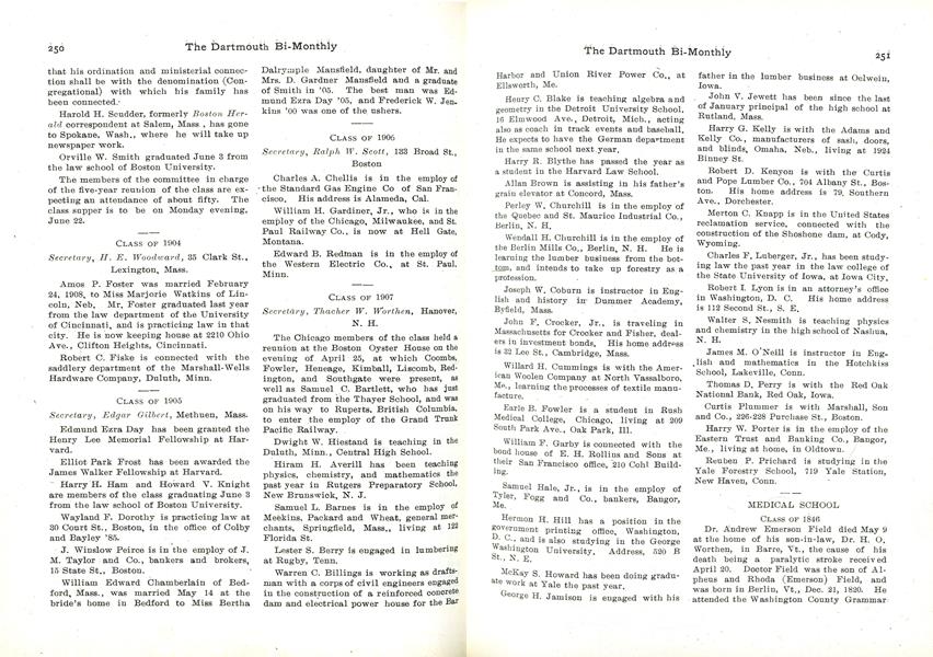 CLASS OF 1846