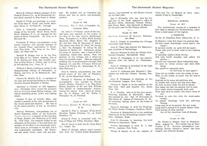 CLASS OF 1907
