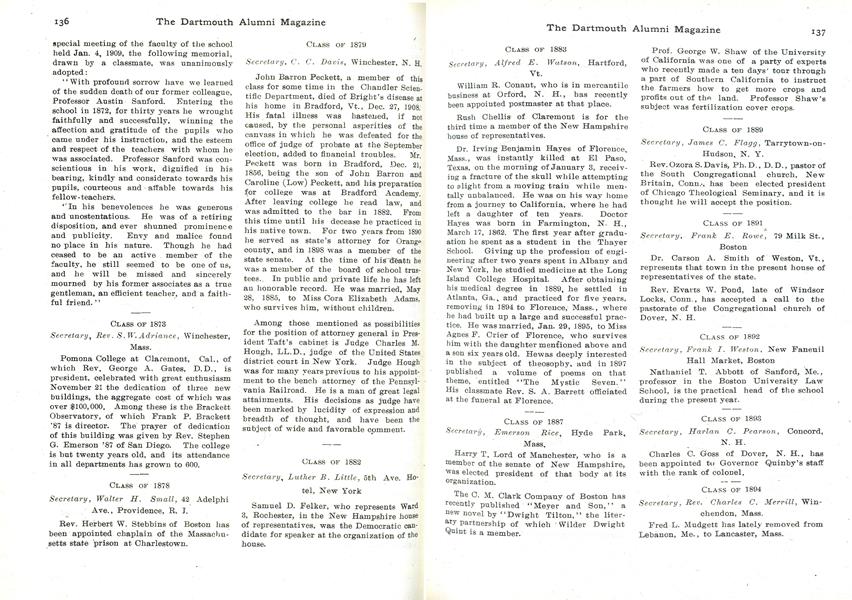 CLASS OF 1892