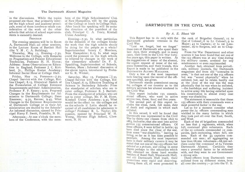 DARTMOUTH IN THE CIVIL WAR