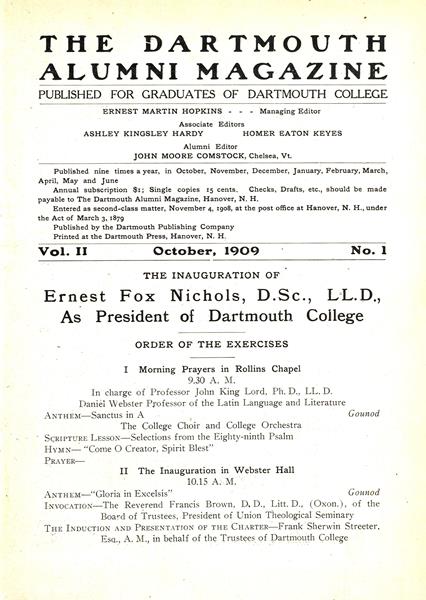 Issue: - October 1909 | Dartmouth Alumni Magazine