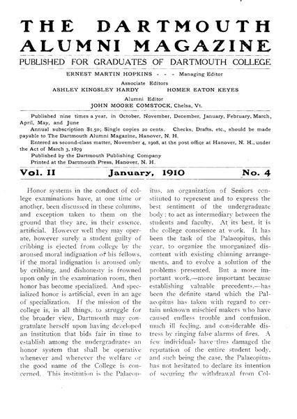 Issue: - January 1910 | Dartmouth Alumni Magazine