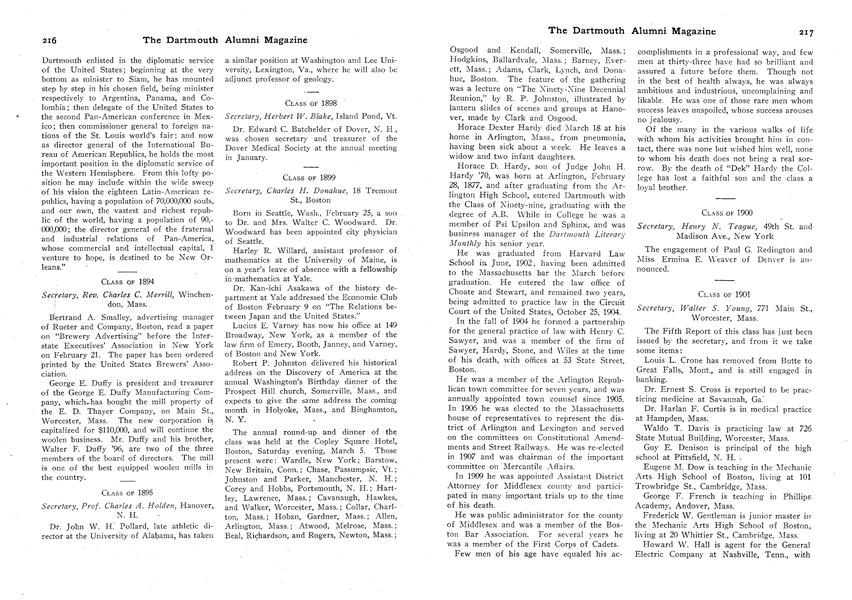 CLASS OF 1900