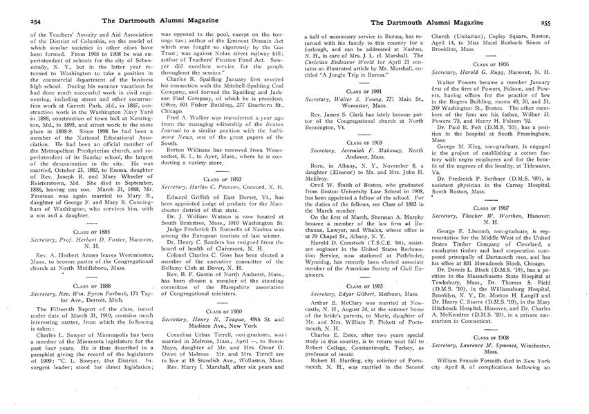 CLASS OF 1906