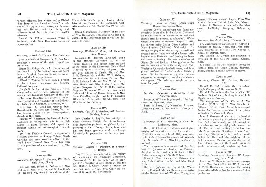 CLASS OF 1908