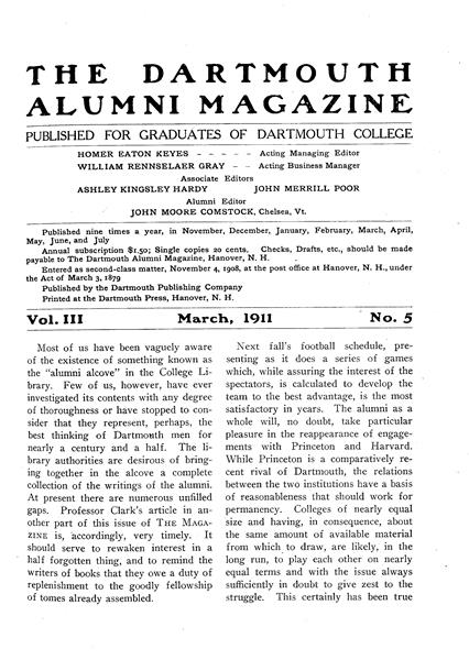 Most of us have been vaguely aware of the existence of something known as the "alumni alcove" in the College Library.