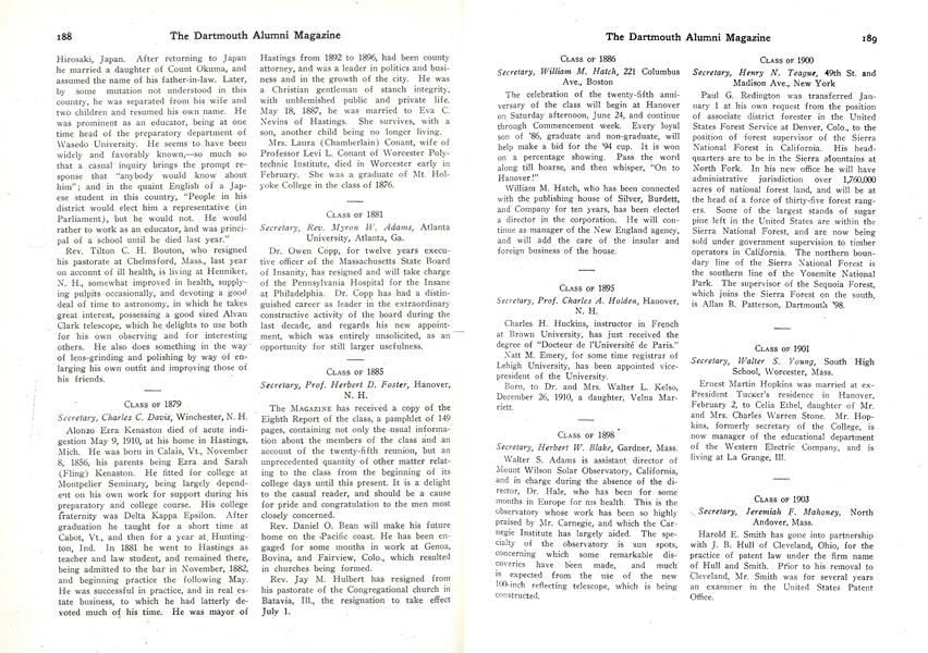 CLASS OF 1909