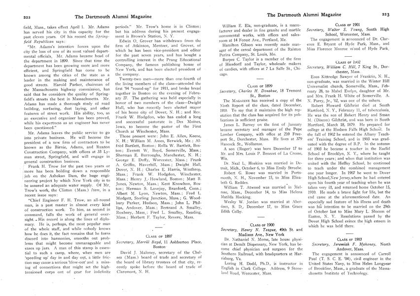 CLASS OF 1901