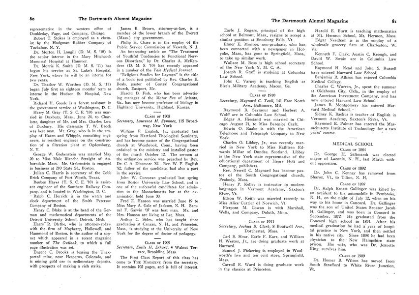 CLASS OF 1908