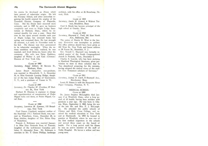 CLASS OF 1907