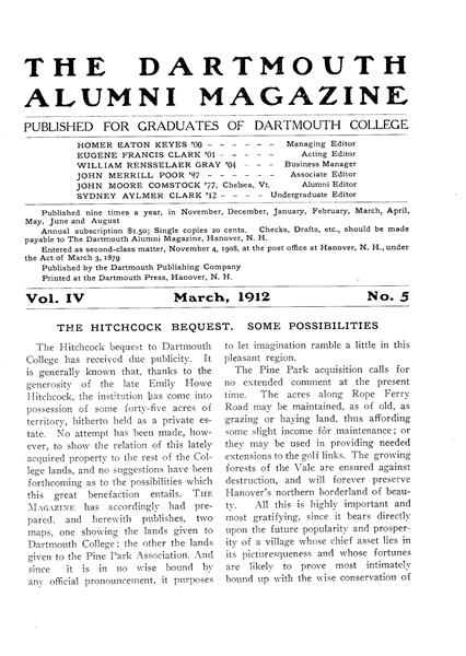 Issue: - March 1912 | Dartmouth Alumni Magazine