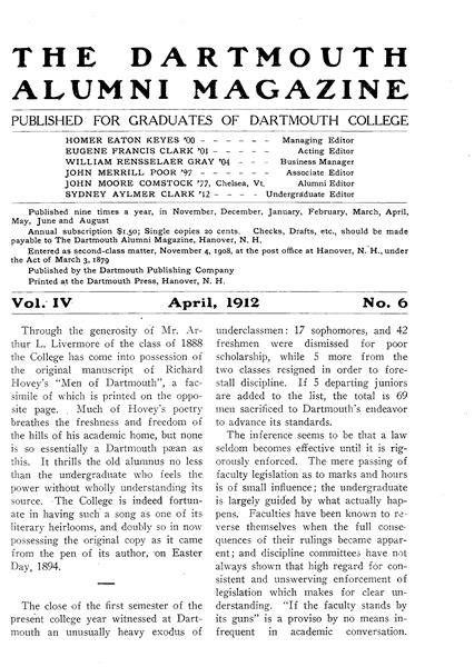 Through the generosity of Mr. Arthur L. Livermore