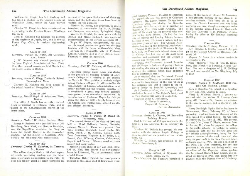 CLASS OF 1905