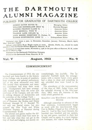 August, 1913 | Dartmouth Alumni Magazine
