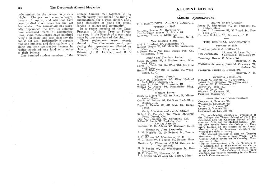THE DARTMOUTH ALUMNI COUNCIL