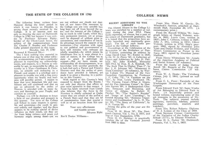 COLLEGE NEWS RECENT ADDITIONS TO THE LIBRARY