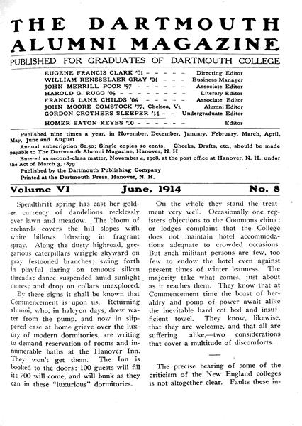 Issue: - June 1914 | Dartmouth Alumni Magazine