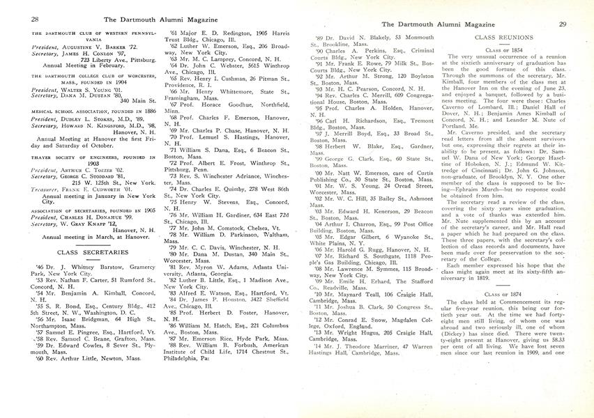 CLASS OF 1874