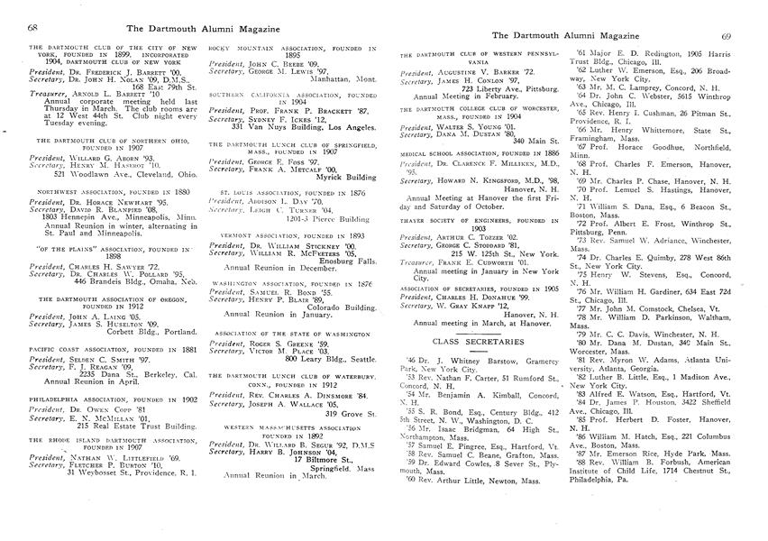CLASS OF 1852