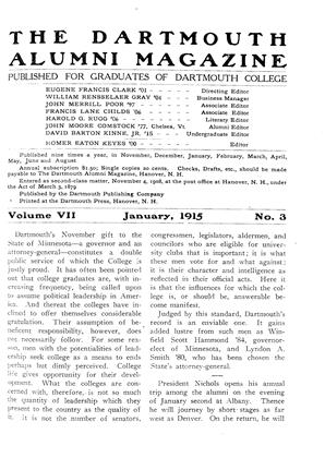 January 1915 | Dartmouth Alumni Magazine