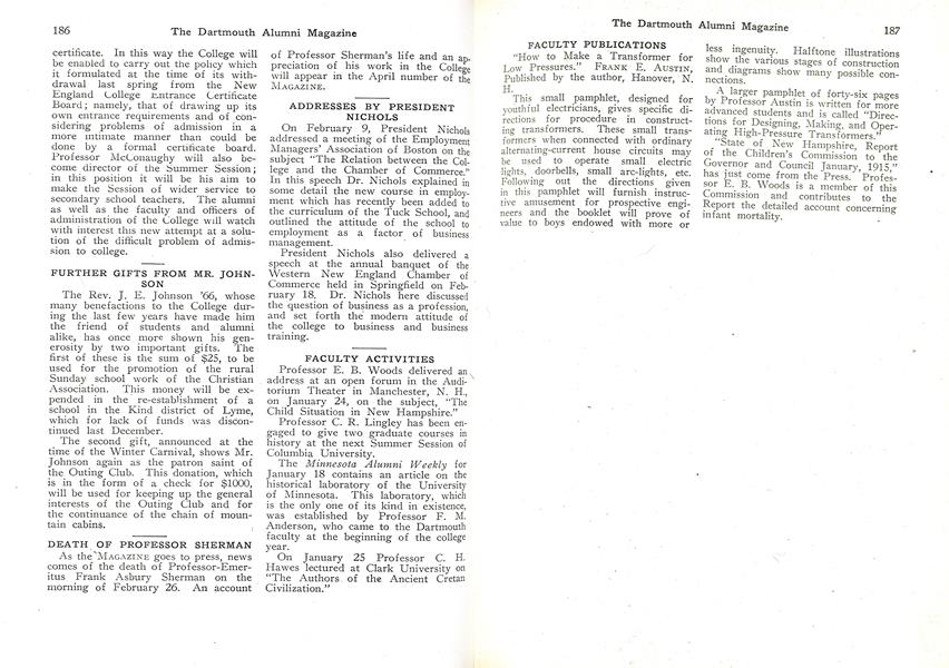 DEATH OF PROFESSOR SHERMAN