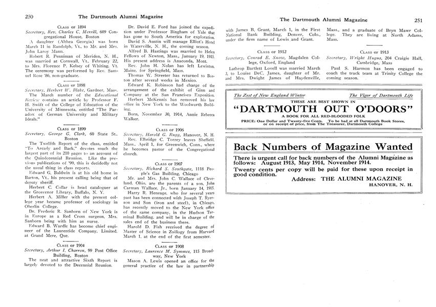 CLASS OF 1912