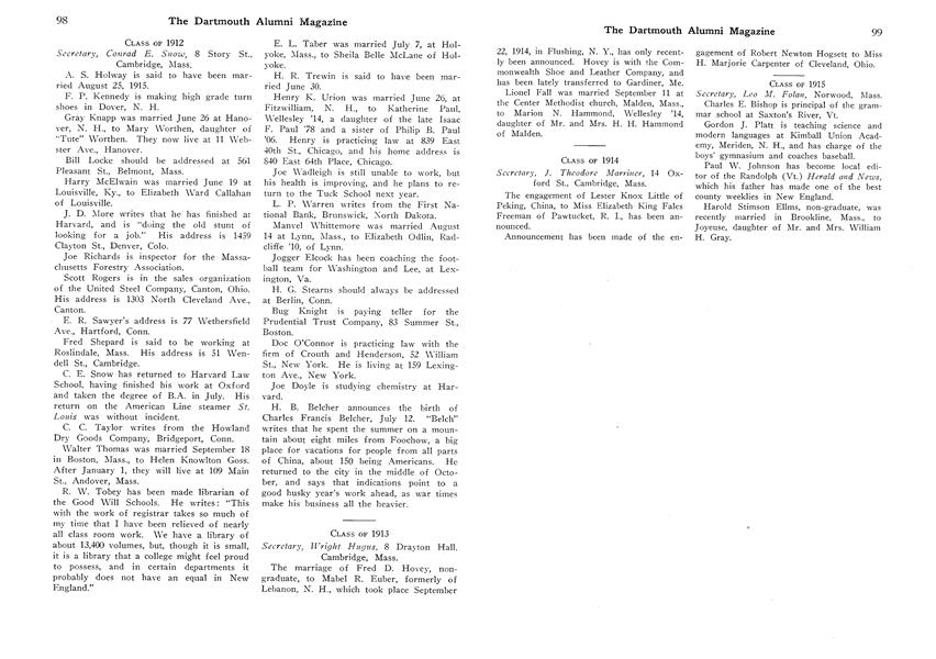 CLASS OF 1914