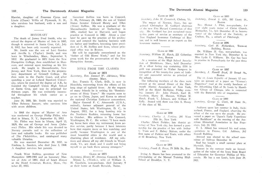 CLASS OF 1907