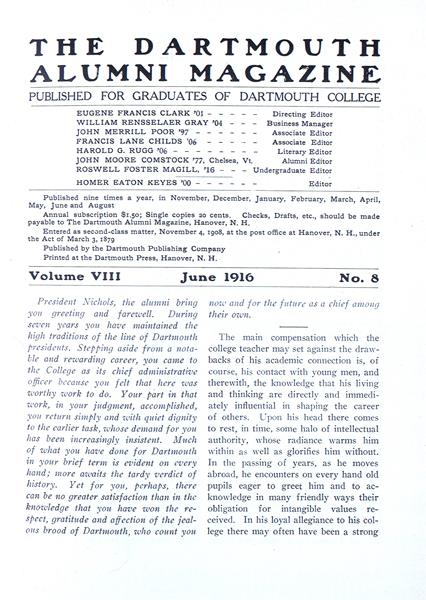 Issue: - June 1916 | Dartmouth Alumni Magazine