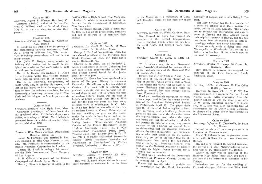 CLASS OF 1901