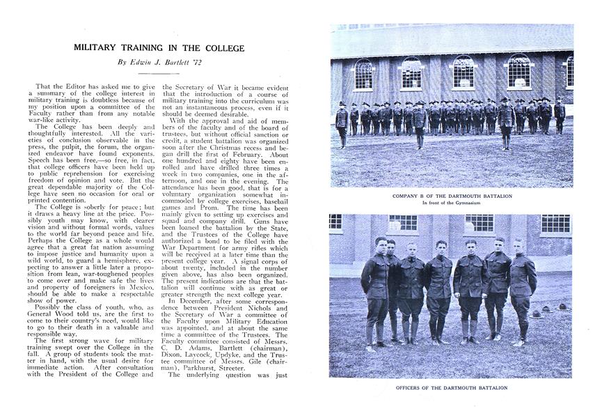 MILITARY TRAINING IN THE COLLEGE