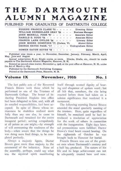 The last public acts of the Reverend Francis Brown