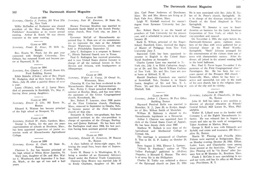 CLASS OF 1899
