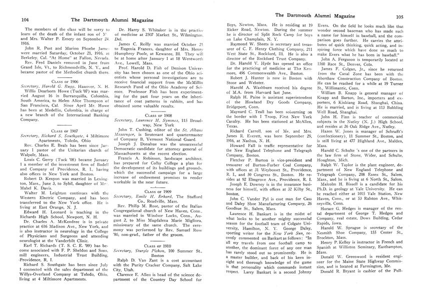 CLASS OF 1909