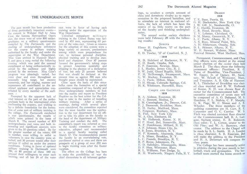 THE UNDERGRADUATE MONTH