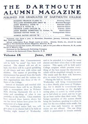 June 1917 | Dartmouth Alumni Magazine