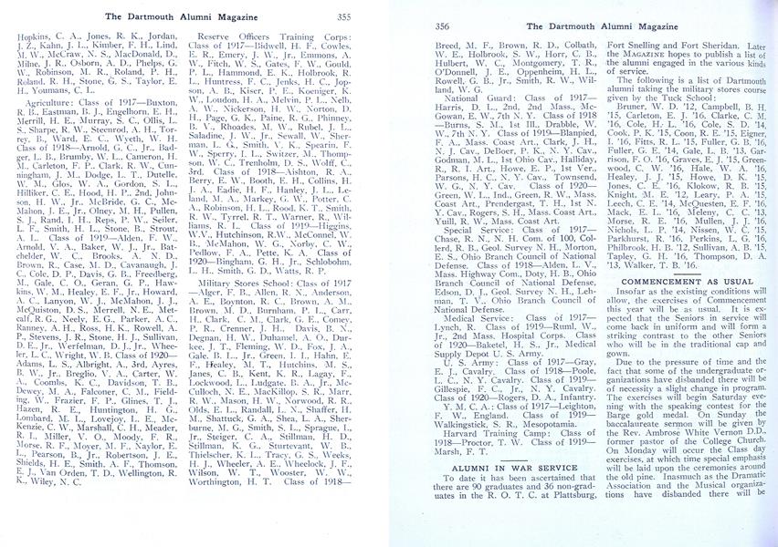ALUMNI IN WAR SERVICE