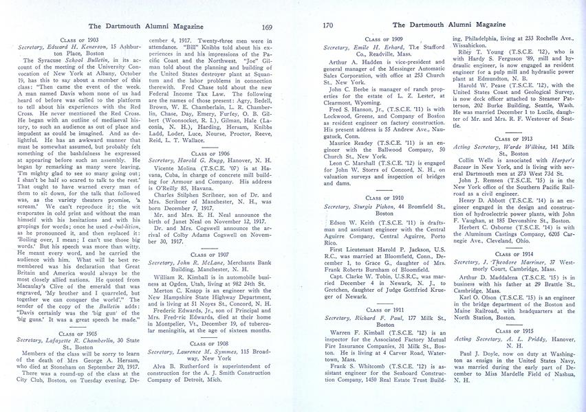 CLASS OF 1906