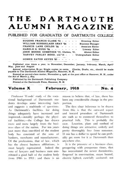 Professor Woods' study of the vocational