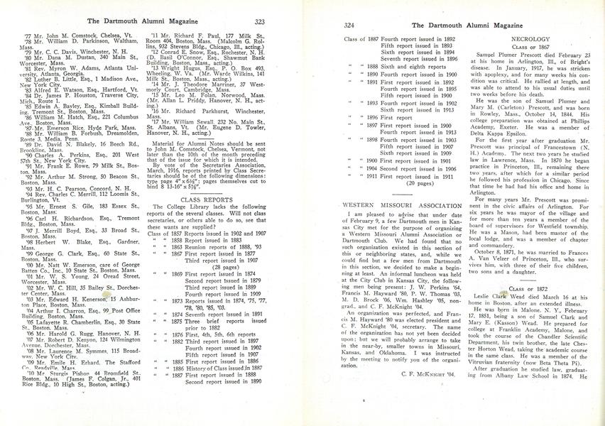 CLASS REPORTS
