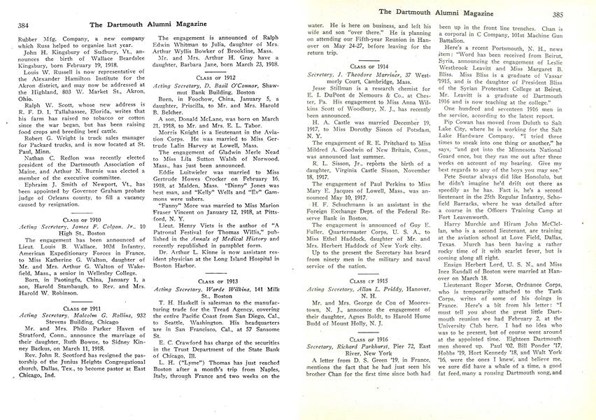 CLASS OF 1916
