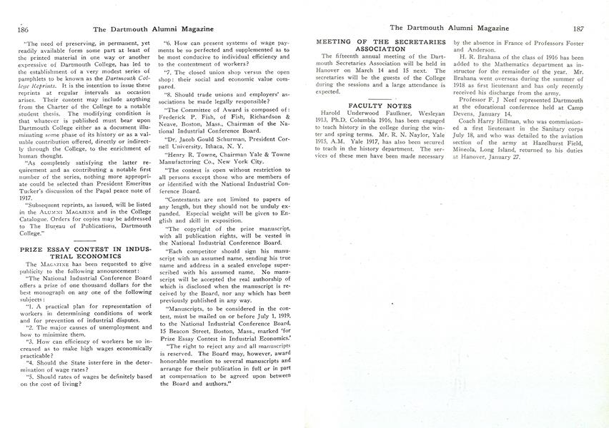 FACULTY NOTES
