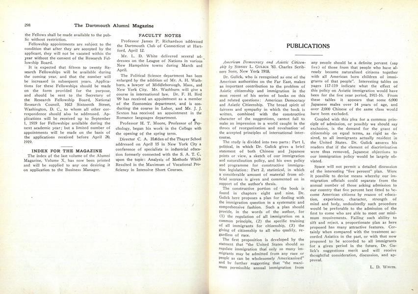 FACULTY NOTES